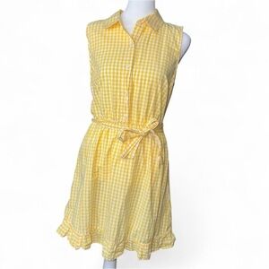 Yellow Gingham Sleeveless Dress